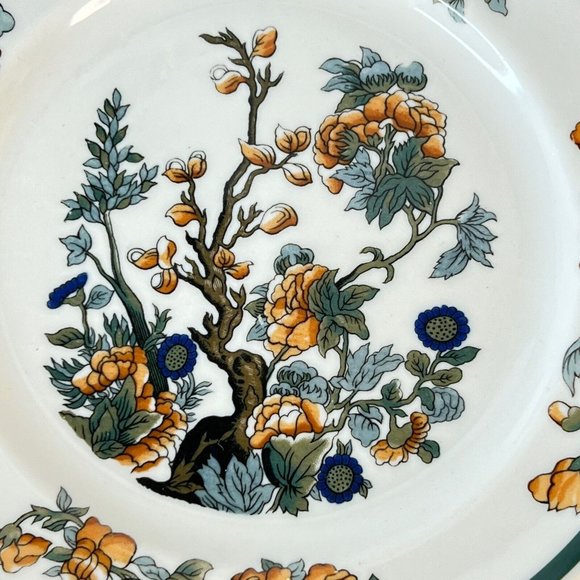 Vintage Syracuse China Indian Tree Plate Luncheon 9 Inch Orange Flower OP Co USA - Picture 2 of 6